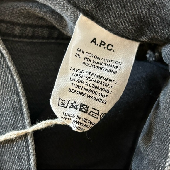NWT A.P.C. petit new standard GRIS jeans 24x32 - Picture 9 of 14